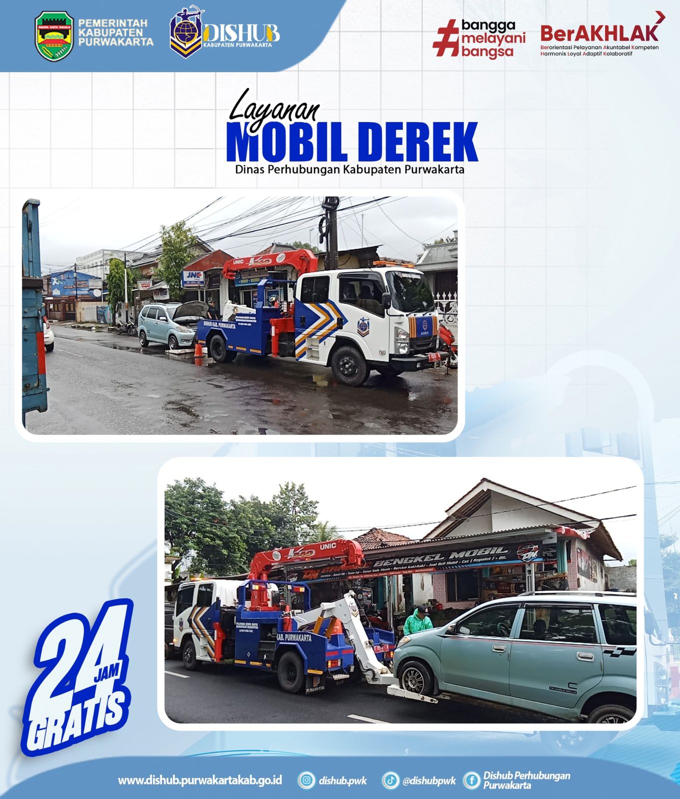 DIGEDER : Dishub Purwakarta Geus Boga Derek, Kendaraan Mogok Berhasil Dievakuasi